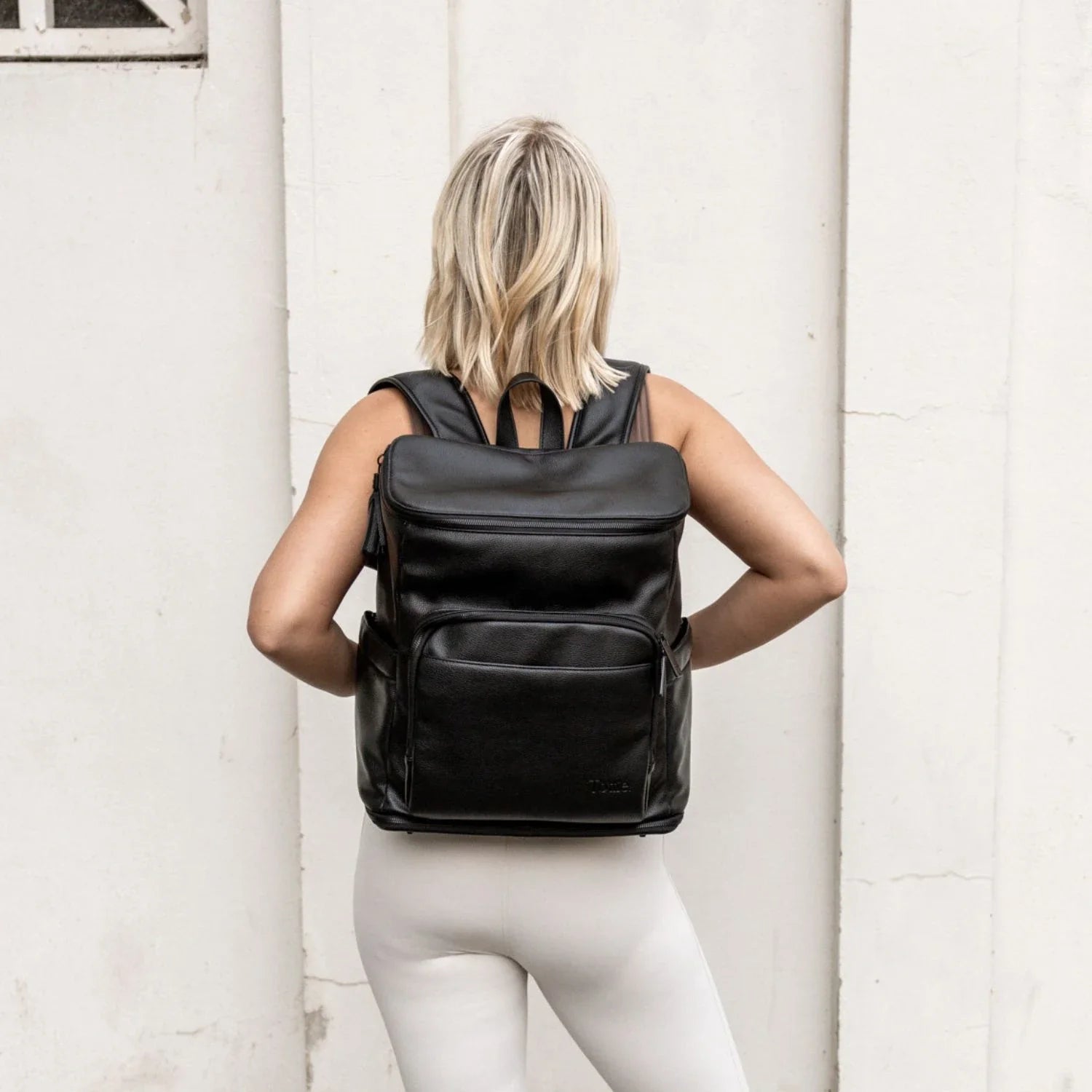 The Nappy Bag Backpack (Black / Black)