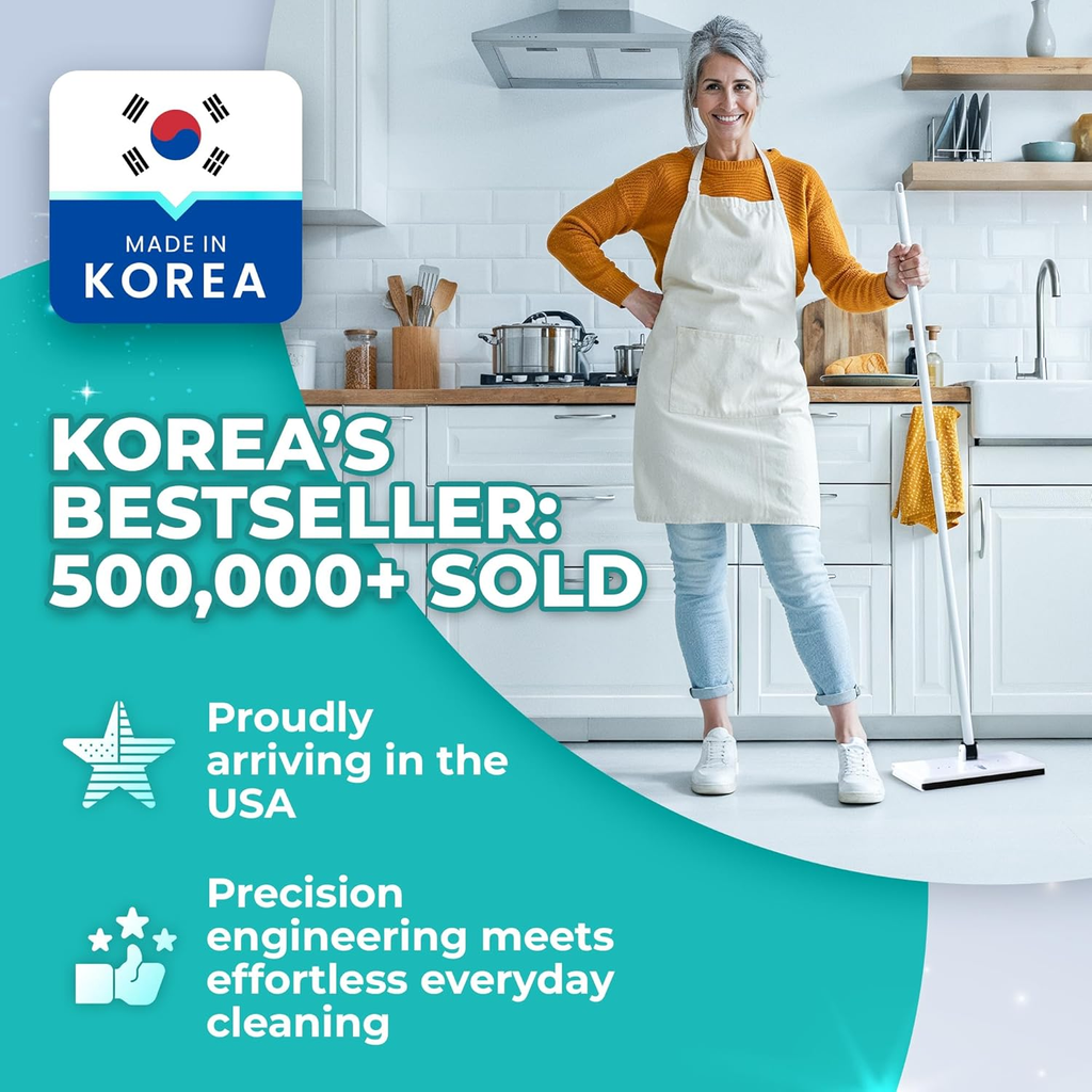 Easy Tap Mop – Hands-Free Floor Mop with 360° Swivel Head, Universal Pad Compatibility & Starter Kit | Korea's #1 Bestseller