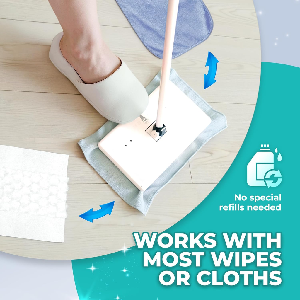Easy Tap Mop – Hands-Free Floor Mop with 360° Swivel Head, Universal Pad Compatibility & Starter Kit | Korea's #1 Bestseller