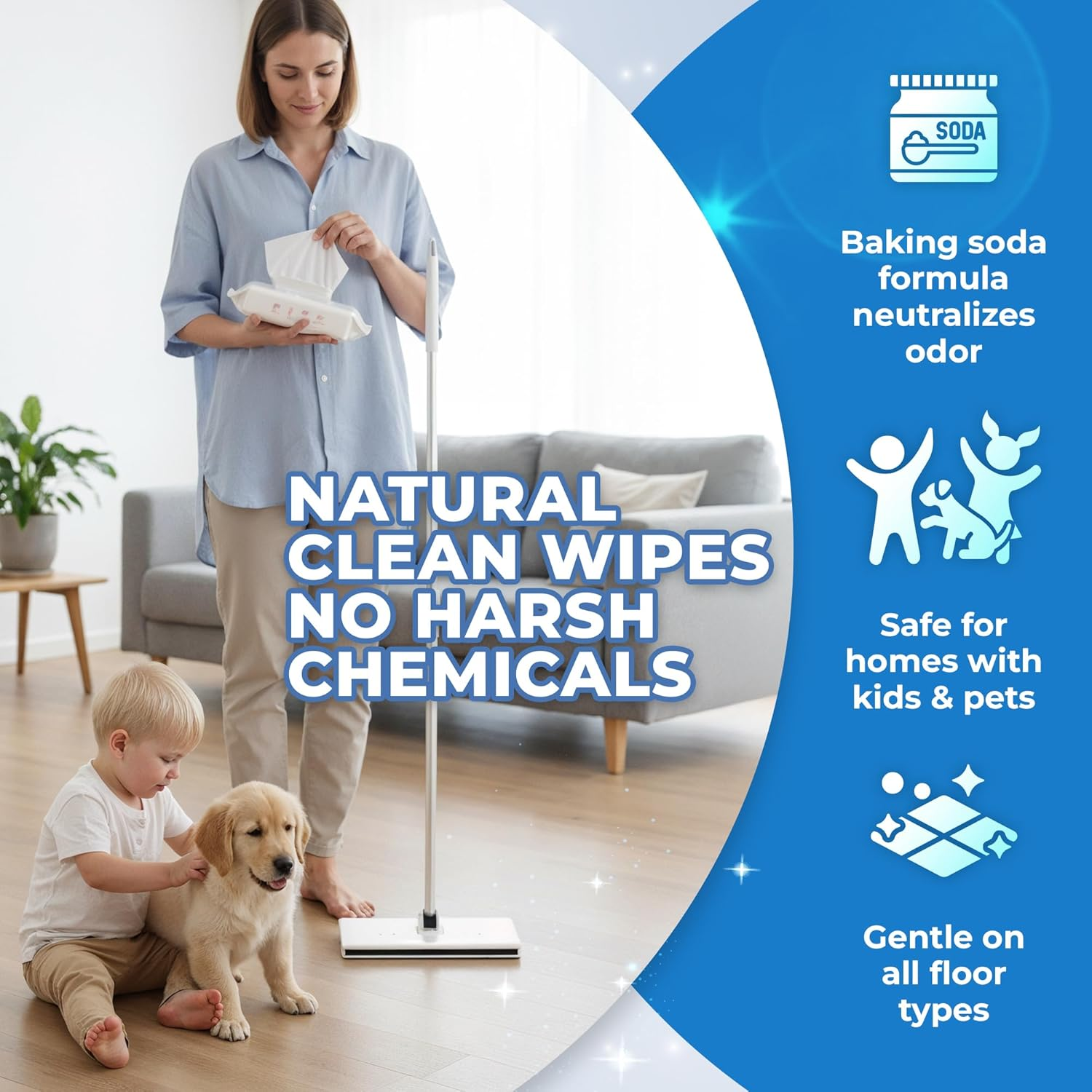 Easy Tap Mop – Hands-Free Floor Mop with 360° Swivel Head, Universal Pad Compatibility & Starter Kit | Korea's #1 Bestseller